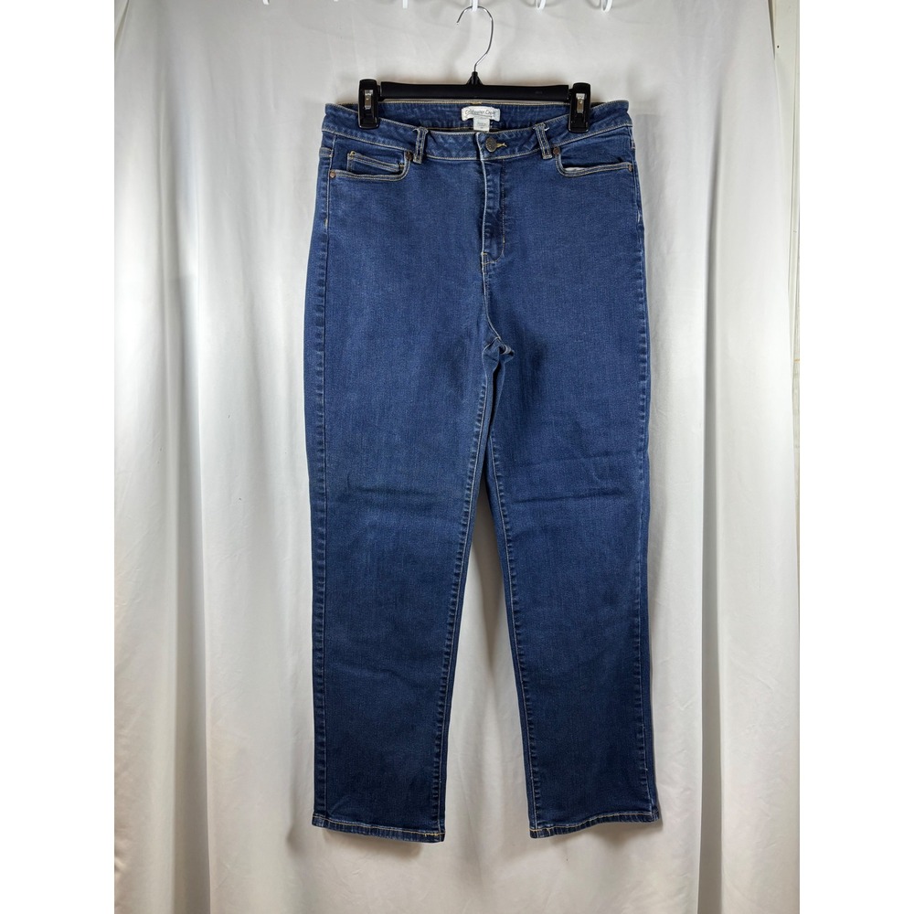 Coldwater Creek Womens Size 12 Straight Leg High Rise Blue Denim Jeans 21191